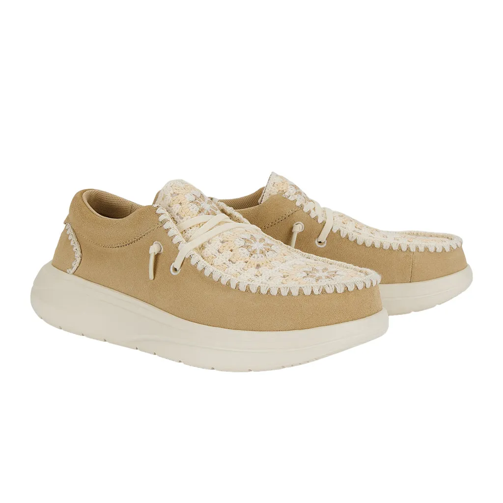Wendy Comf Suede Crochet - Irish Cream/Multi