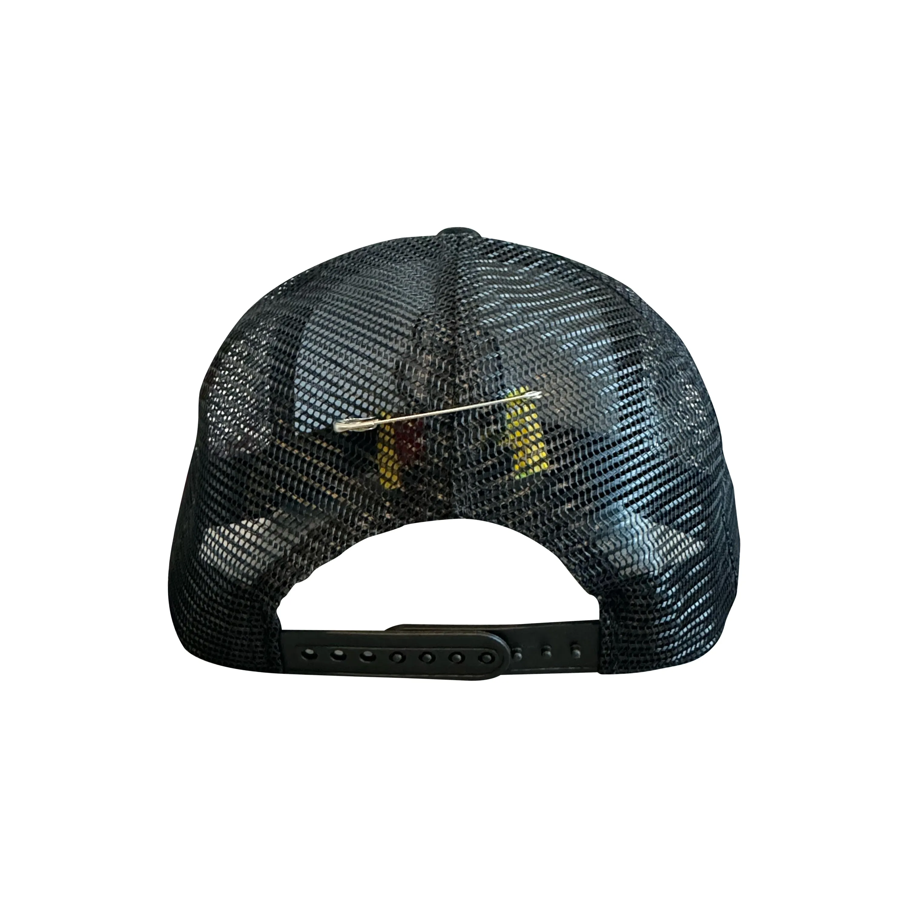 WHITE SUEDE SNAKE LIPS TRUCKER HAT