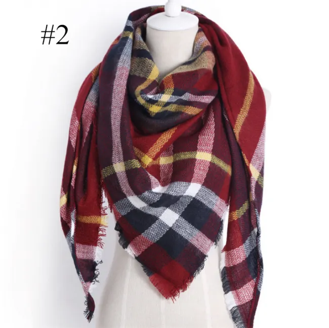 Womens Warm Check Neck Scarf Shawl
