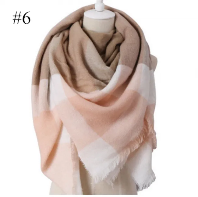 Womens Warm Check Neck Scarf Shawl