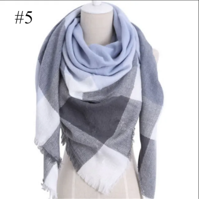 Womens Warm Check Neck Scarf Shawl