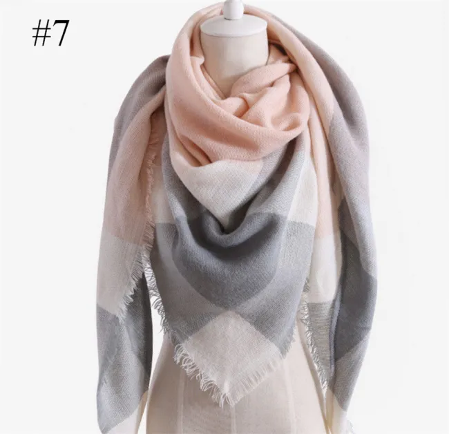 Womens Warm Check Neck Scarf Shawl