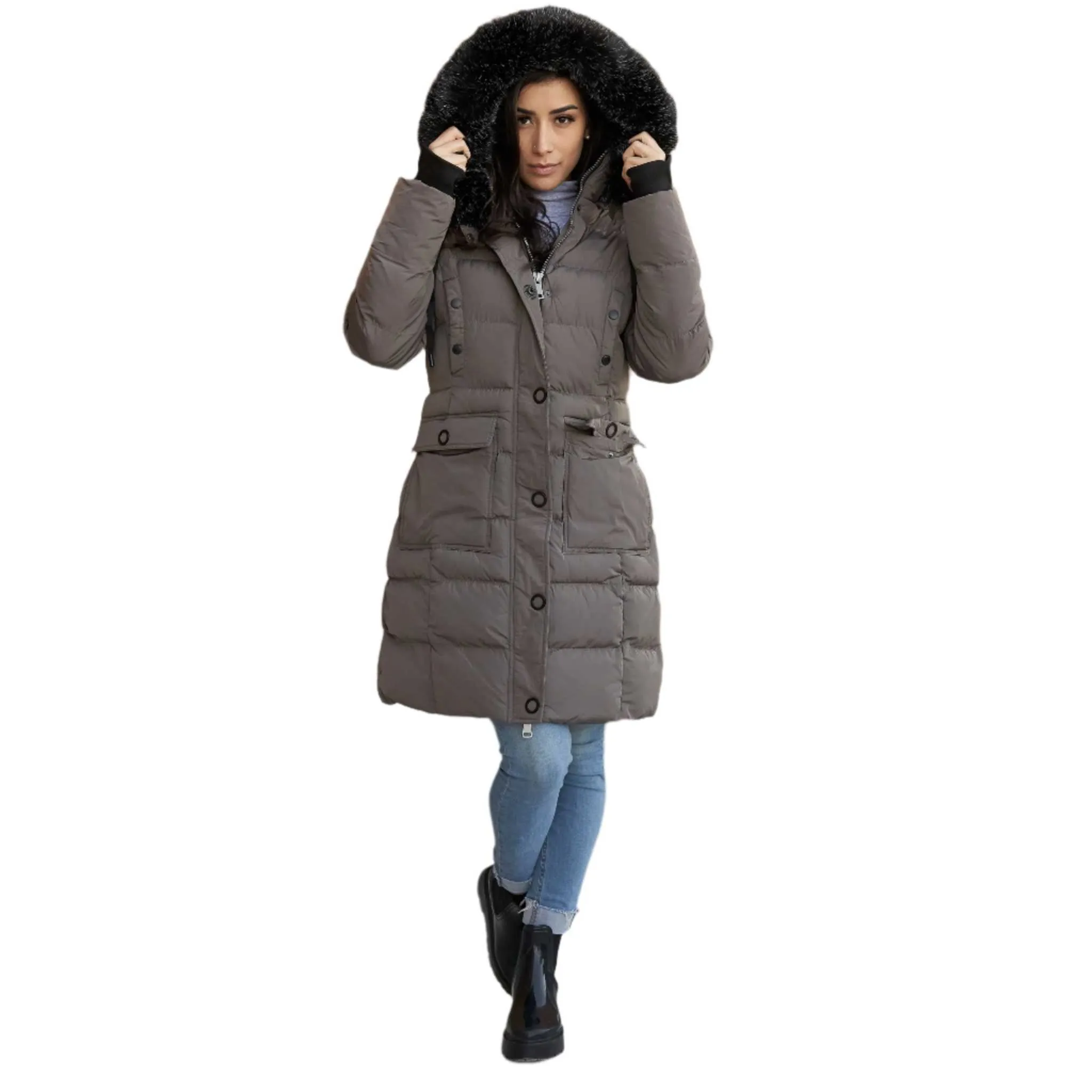 Women's Winter Coat Warm Heavyweight Puffer Coat by ELORA