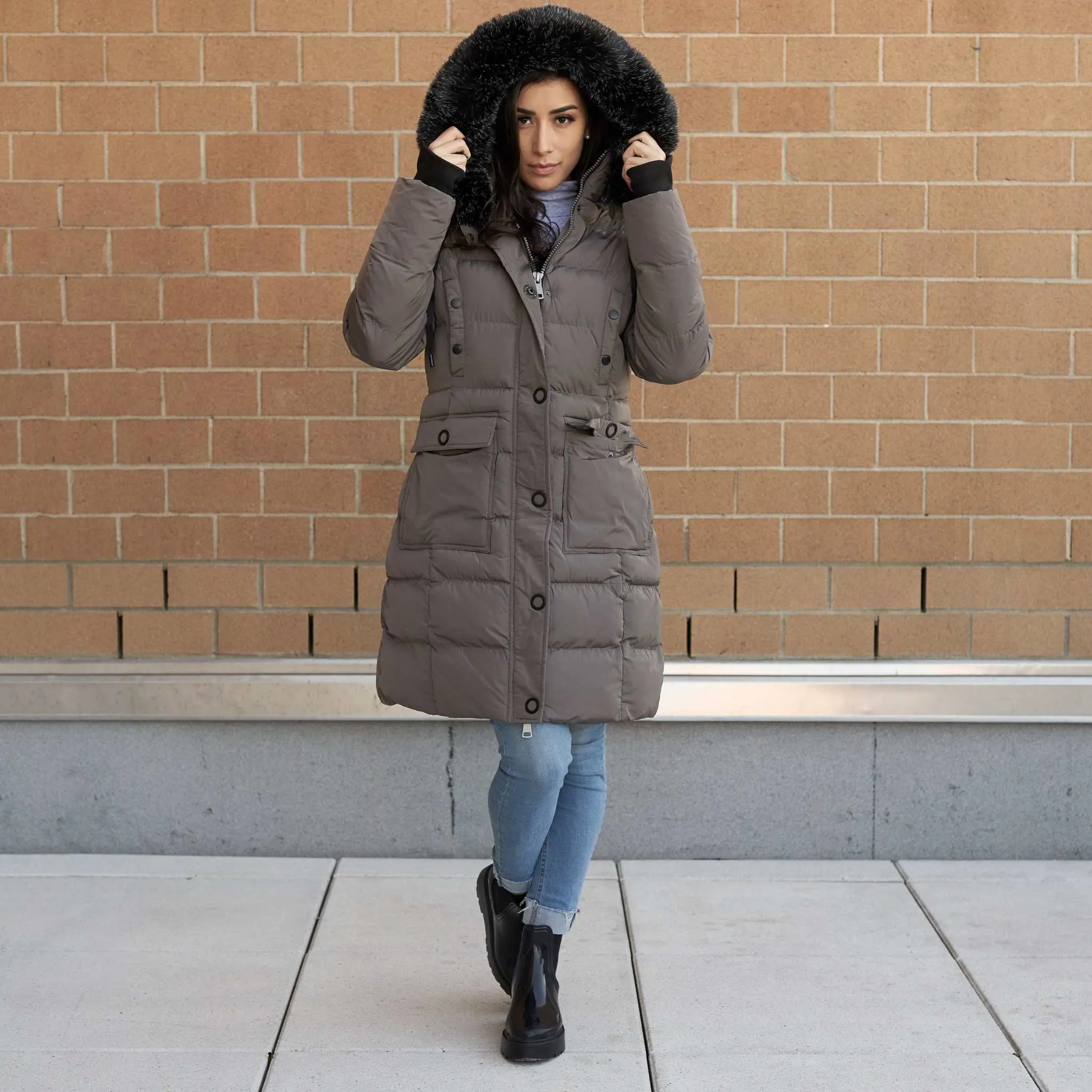 Women's Winter Coat Warm Heavyweight Puffer Coat by ELORA