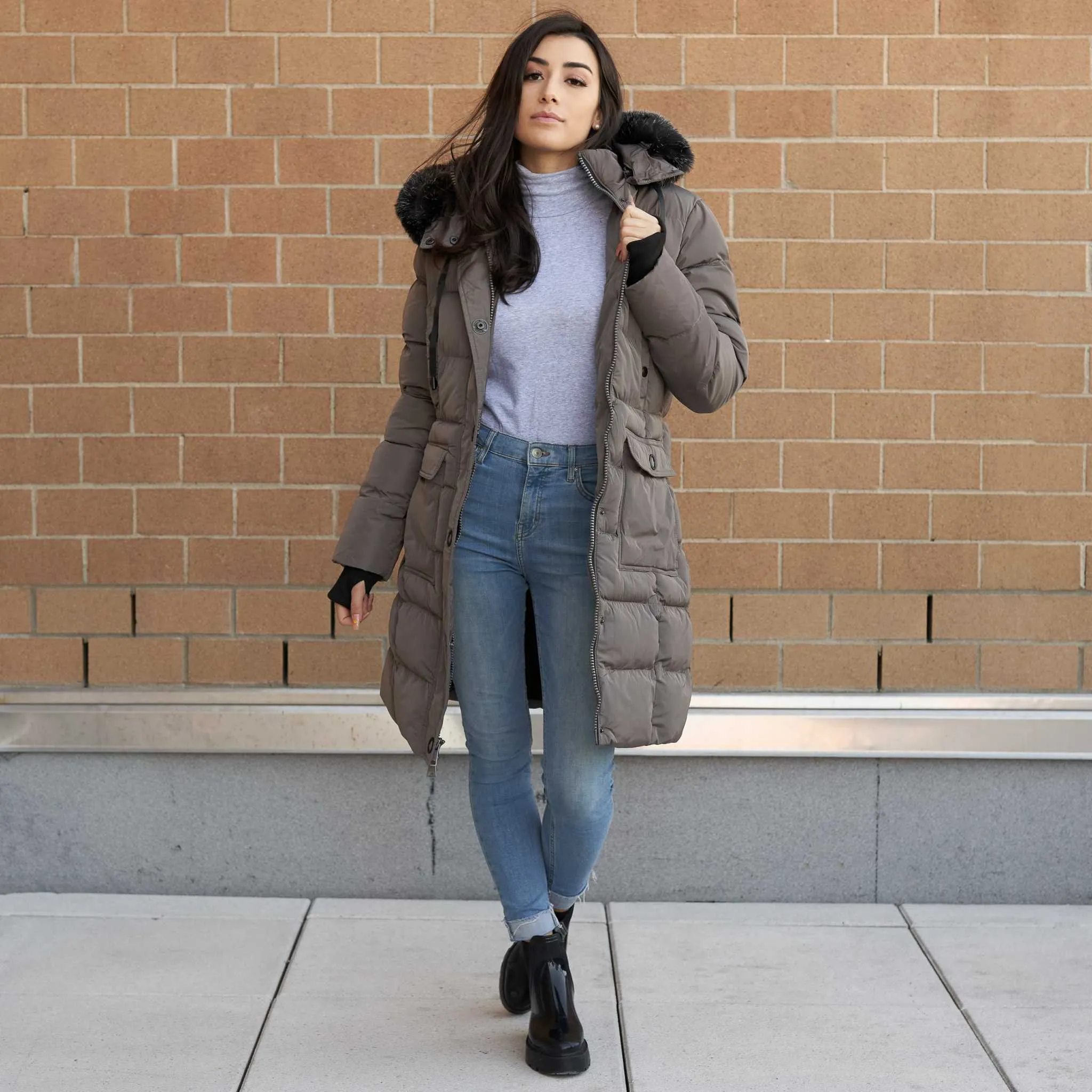 Women's Winter Coat Warm Heavyweight Puffer Coat by ELORA