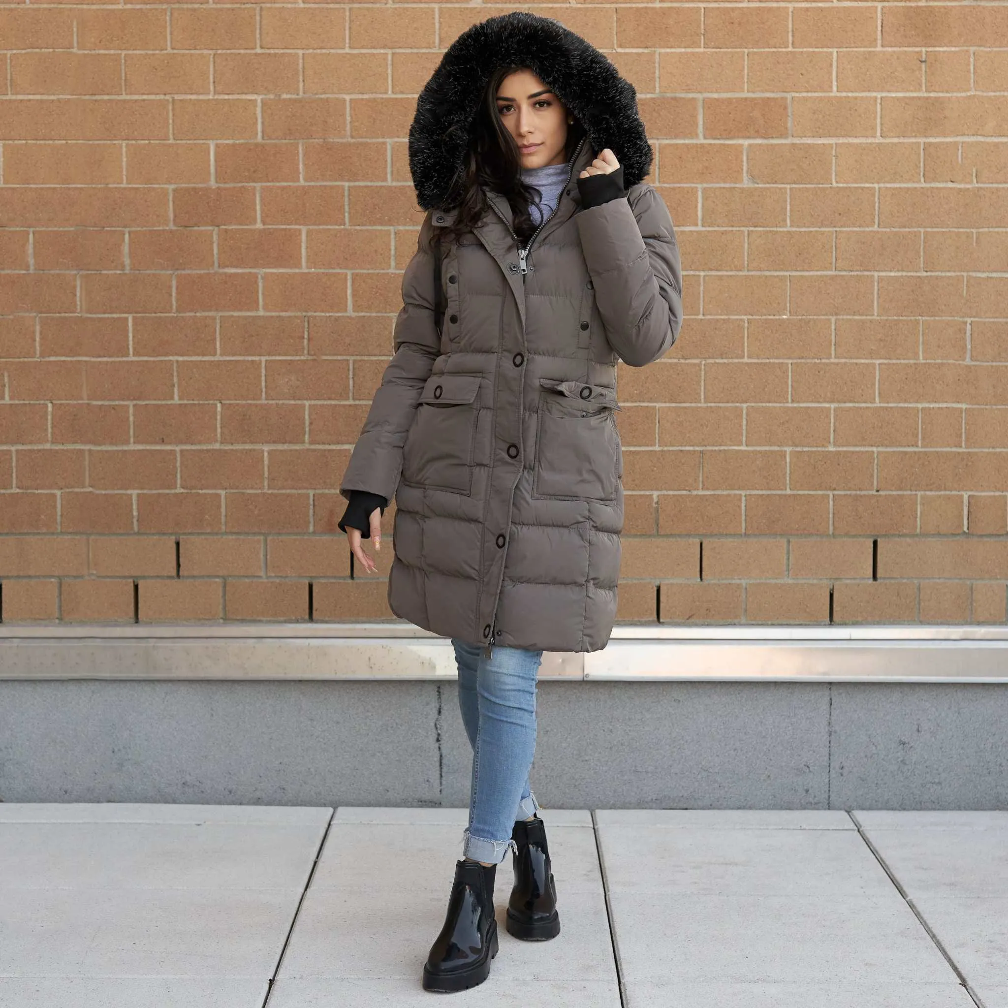 Women's Winter Coat Warm Heavyweight Puffer Coat by ELORA