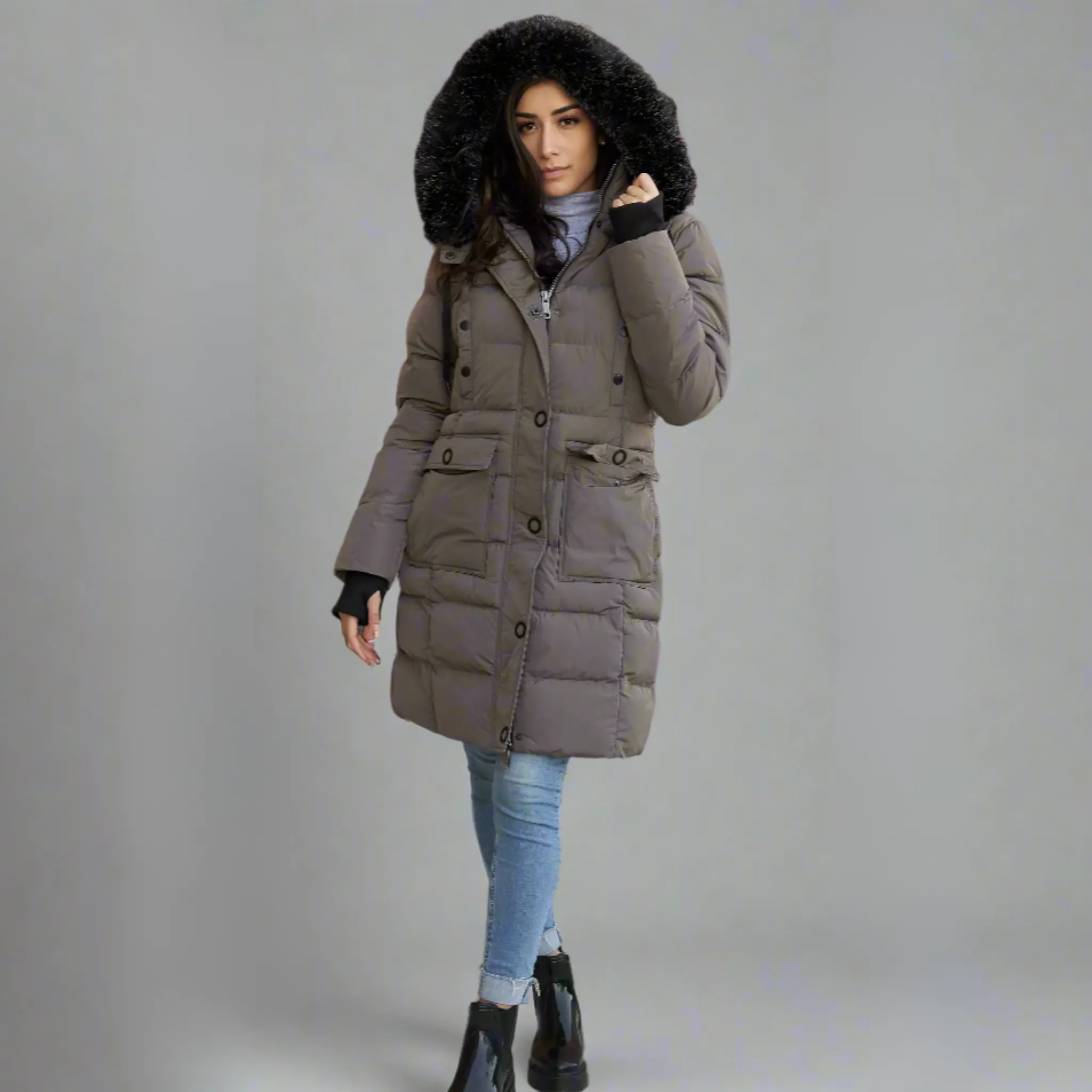 Women's Winter Coat Warm Heavyweight Puffer Coat by ELORA