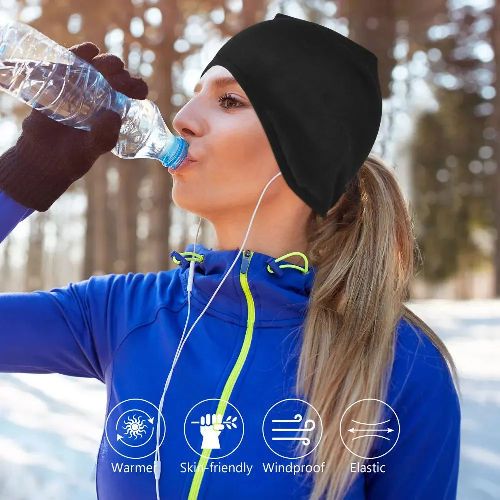 Women's Winter Ponytail Beanie Hat for Skiing, Running, and Outdoor Activities