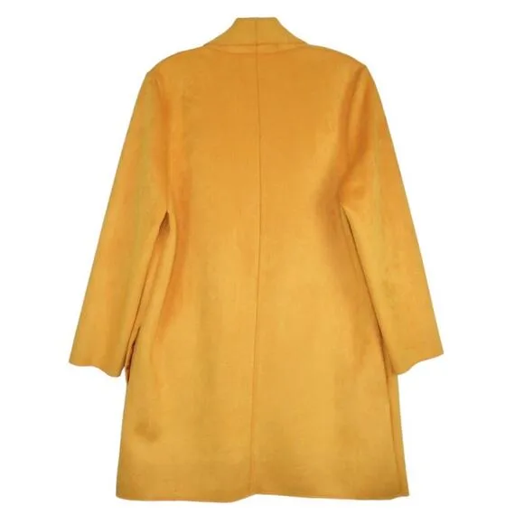 ZARA Faux Suede Open Front Coat With Lapel Collar &amp; Long Sleeves Women’s Small