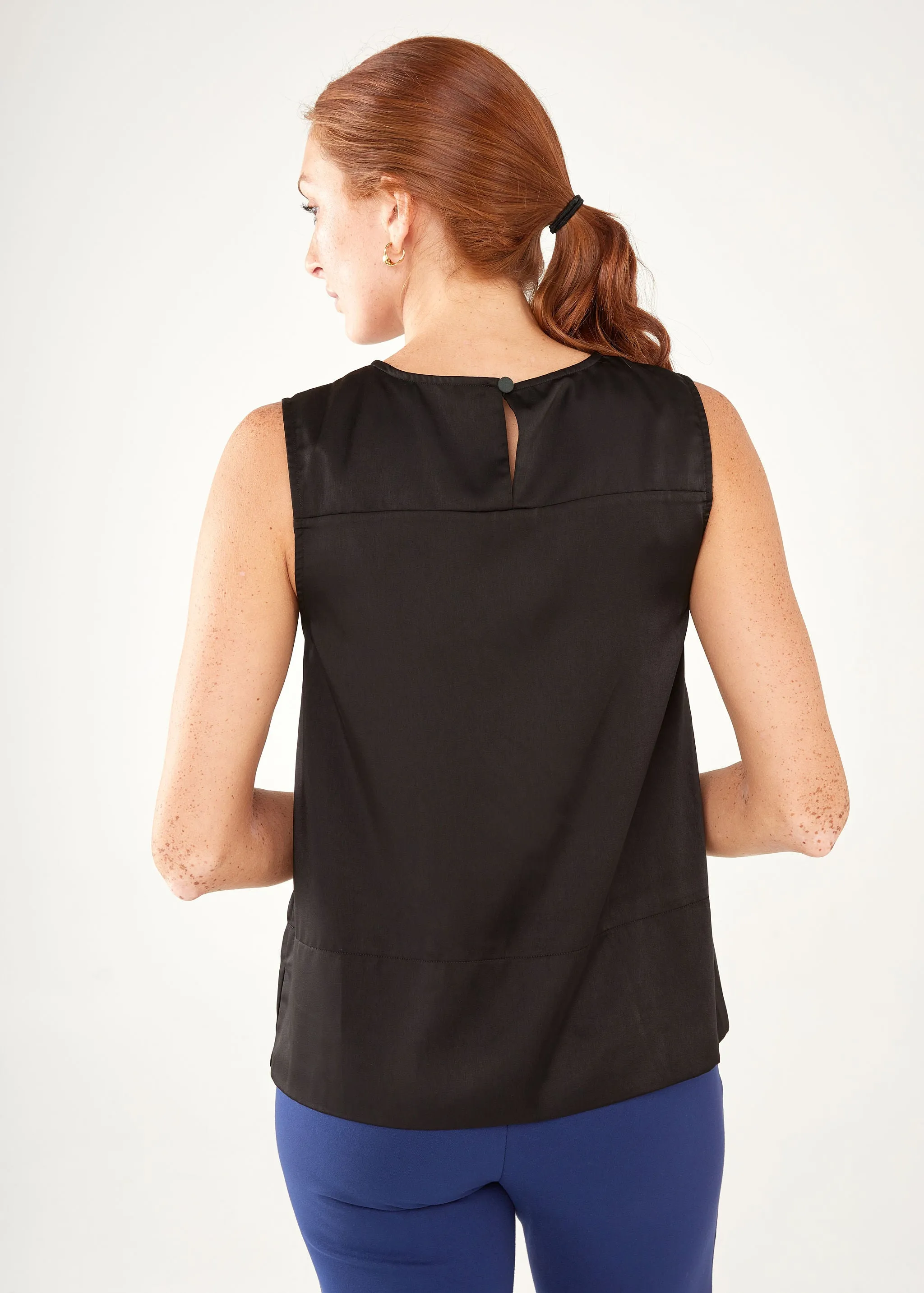 Zoe Top Black Satin